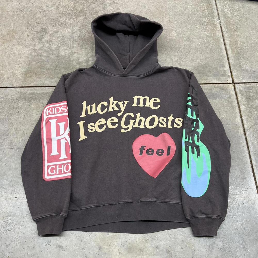 kids see ghosts kanye west kid cud dark grey hoodie size large